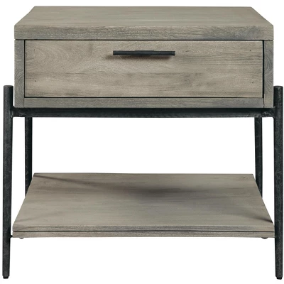 Hekman 24903 End Tbl W/ Drawer Bedford Gray - Image 2