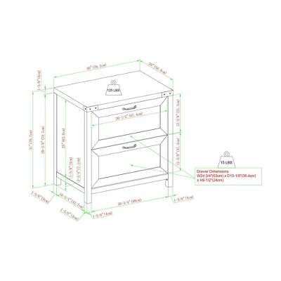 Rustic Farmhouse 2 Drawer File Cabinet - Saracina Home - Image 9