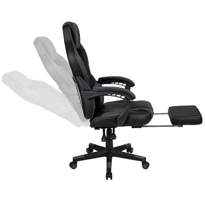 Flash Furniture Gaming Desk With Cup Holder/Headphone Hook/Monitor Stand & Reclining Back/Arms Gaming Chair With Footrest - Image 7