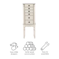 Obrecht Jewelry Armoire Off White - Powell Company