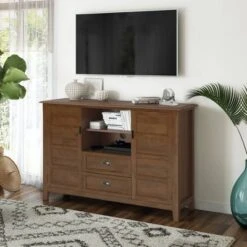 Tall Portland TV Stand For TVs Up To 60" Medium Saddle Brown - WyndenHall