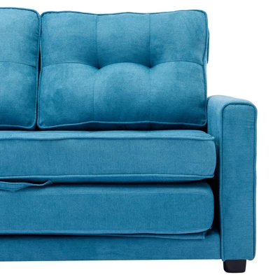 59.4" Upholstered Loveseat Sofa Couch, Pull-Out Sofa Bed With Side Pocket-ModernLuxe - Image 11