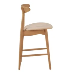 2pk 24" Cortland Mid Century Wood Counter Height Barstools - Inspire Q