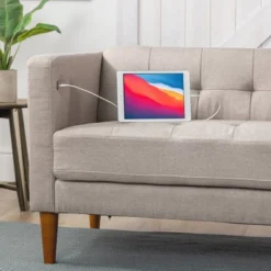 73" Pascal Sofa With USB Oatmeal - Zinus