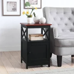 Oxford End Table With Storage Cabinet And Shelf - Breighton Home