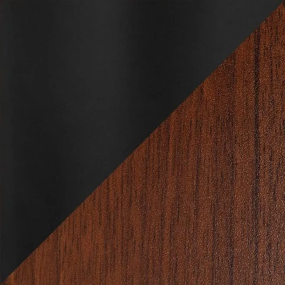 Display Tempered Glass/Steel/Wood Console Table Black/Walnut - LumiSource - Image 5