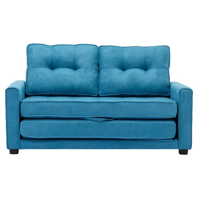 59.4" Upholstered Loveseat Sofa Couch, Pull-Out Sofa Bed With Side Pocket-ModernLuxe - Image 6