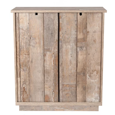 LuxenHome Rustic Wood 4-Drawer 1-Sliding Door Storage Cabinet. - Image 6