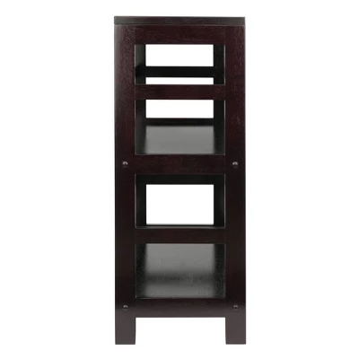 29.21" 2 Tier Leo Shelf Storage Or Bookshelf Wide Espresso Brown - Winsome - Image 2