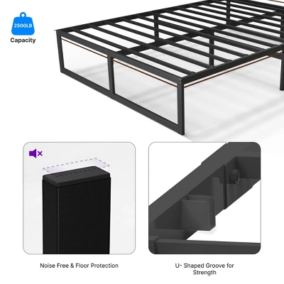 NapQueen Alpha Metal Platform Bed Frame 14" Height - Image 3