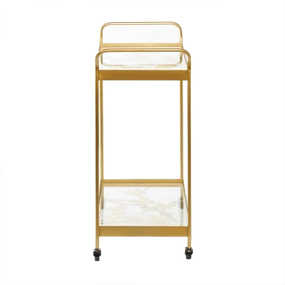 Contemporary Metal Bar Cart Gold - Olivia & May - Image 6