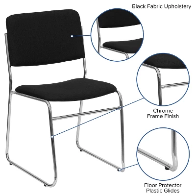 Flash Furniture HERCULES Series 500 Lb. Capacity High Density Stacking Chair With Sled Base - Image 2
