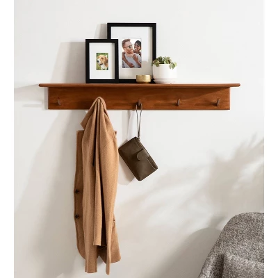 36" X 5" Alta Wood Shelf With 5 Posts Walnut Brown - Kate & Laurel All Things Decor - Image 6
