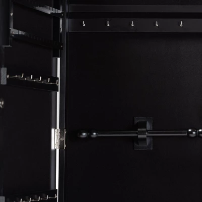 Pontus Wood Wall-Mountable Jewelry Armoire With Mirror - Baxton Studio - Image 5