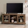 Clarabelle Transitional Glass Barn Door TV Stand For TVs Up To 65" - Saracina Home