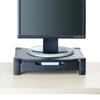 4" Plastic Monitor Stand With Drawer Black - Mind Reader - Image 7