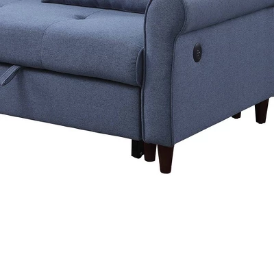 78" Nichelle Sofa Blue Fabric - Acme Furniture - Image 2