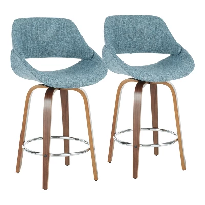Set Of 2 Fabrico Mid Century Modern Counter Height Barstool - LumiSource - Image 10