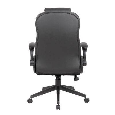 Executive High Back Leatherplus Flip Armchair Black - Boss Office Products - Image 4