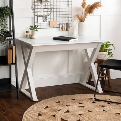 Glass Top Writing Desk With Drawer - Saracina Home - Image 7