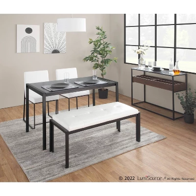 Display Tempered Glass/Steel/Wood Console Table Black/Walnut - LumiSource - Image 8