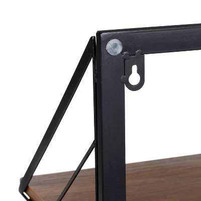 Honey-Can-Do Small Laundry Wall Shelf With Wood Walnut - Image 2