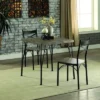 3pc Fairlands X Cross Back Dining Table Set Gray/Dark Bronze - HOMES: Inside + Out