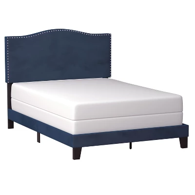 Queen Kiley Velvet Upholstered Bed Blue - Hillsdale Furniture - Image 5