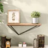 Wall Mount Floating Shelf With Diamond Shaped Iron Bracket Brown - Danya B.