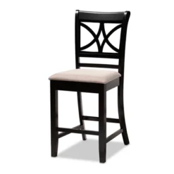 5pc Chandler Pub Dining Set Sand/Espresso - Baxton Studio