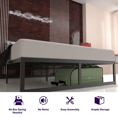NapQueen Alpha Metal Platform Bed Frame 14" Height