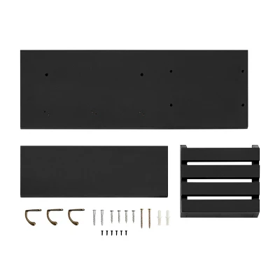 18" Utility Shelf With Pocket And Hanging Hooks Black - Danya B. - Image 12