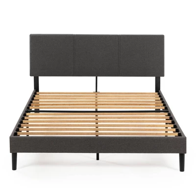 Cambril Upholstered Platform Bed Frame With Sustainable Bamboo Slats Gray - Zinus - Image 9