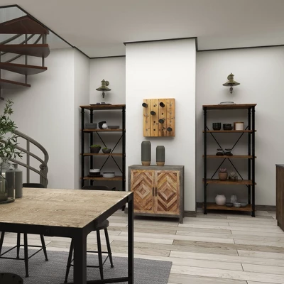 Rustic Wood Wall Wine Rack Brown - Olivia & May - Image 18