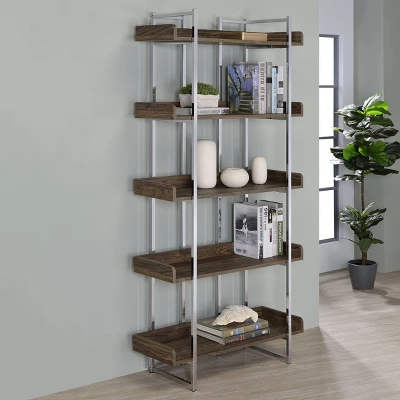 70.25" Angelica 5 Shelf Bookcase Walnut - Coaster