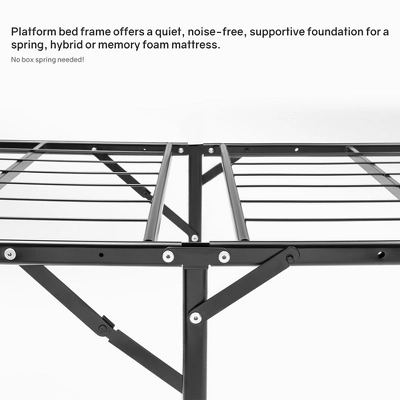 Continental Sleep 14 Inch Quickbase Metal Mattress Platform Bed Frame Foundation With Steel Slats (No Box Spring Needed), Twin, Black - Image 3