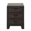 Traditional Wood And Faux Leather Cabinet Dark Brown - Olivia & May
