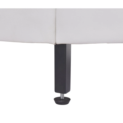 Upholstered Faux Leather Platform Bed With LED Light Bed Frame With Slatted-ModernLuxe - Image 6