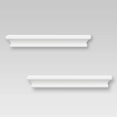 2pc Traditional Wall Shelf Set White - Threshold™ - Image 2