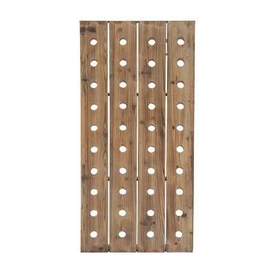 Rustic Wood Wall Wine Rack Brown - Olivia & May - Image 4