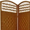 5 1/2 Ft. Tall Fiber Weave Room Divider - Dark Beige (3 Panels)