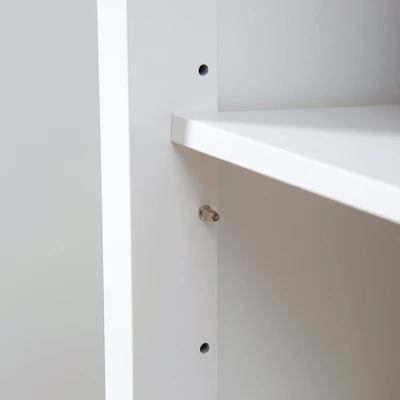 HOMCOM 27" Rolling Kitchen Island Cart With Drawer And Glass Door Cabinet, Kitchen Trolley With Adjustable Shelf And Towel Rack, White - Image 5